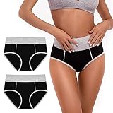 SINOPHANT Ladies Cotton Knickers High Waisted Knickers for Women, Full Back Coverage Womens Underwear Multipack