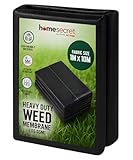 Homesecret 115 GSM Weed Membrane Heavy Duty - 1M x 10M Weed Control Membrane - Garden Membrane Weed Control - Weed Control Fabric - Landscape Fabric, Weed Barrier Fabric, Weed Matting - Black