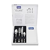 Denby – Eclipse 24 Piece Stainless Steel Cutlery Set for 6 People – Dishwasher Safe Tableware Kitchen Service – Flatware Set with Fork, Table Knife, Dessert Spoon & Teaspoon