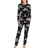 Virgo Constellation Womens Pyjamas Lounge Wear Sets Round Neck Long Sleeve Top And Pants with Pockets Sleepwear