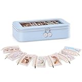 Lolalet Small Jewelry Box with Velvet Pouches, Clear Window Travel Jewelry Organizer Bags for Earrings, Bracelets, Necklaces and Rings, Compact Jewelry Storage for Women -Blue, 7PCS