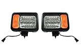 AB1 flexzon Pair Side Universal Headlight Hi Low Beam Led Lights Indicator Tractor Excavator
