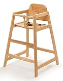 Safetots Simply Stackable Wooden High Chair, Natural, Highchair for Baby and Toddler, Stylish and Practical, Baby Highchair for Your Home or Space Saving High Chair for Restaurant