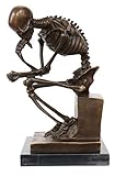 aubaho Bronze skeleton, thinker, man, bronze figure, bronze sculpture, figure, antique style