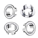 4 PCS Sink Overflow Ring Round Overflow Hole Cover Basin For Bathroom Kitchen Sink Overflow Drain Cap Cover Sink Hole Round Overflow Cover Basin Trim Overflow Drain Cap Cover