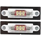 BIAREN 2x Rear Number Plate Light Lamp Lens Led Bulb Licence Number Plate Light Led For Volkswagen VW T5 Transporter Multivan Caddy Touran Passat Skoda Superb 3B5943021E 3B5943021 3B5943021A