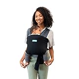 Moby Easy Baby Wrap - Baby Sling Carrier for Newborn to Toddler - Carrier Slings - Perfect Baby Holder for Mom & Dad - Adjustable for All Body Types - Can Carry Babies up to 33 lbs - Charcoal + Black