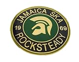 Jamaica Rock steady Ska Enamel Pin Badge -Green, Black & Gold Coloured