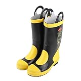 ZJchao Firefighter Boots, Emergency Rescue Rubber with Strong Practicability Fire & Safety Boots Work for Emergency Aid, Outdoor Adventure and Other Projects (44 Size)