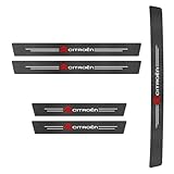 5 Pieces Car Carbon Fiber Door Sill Protectors for Citroen C3 C3 Aircross C3 Picasso C4 C4 Cactus, Rear Bumper Carbon Protective Film,Anti-Scratch Car Door Sill Protector Sticker