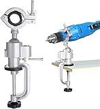 aleawol Electric Drill Stand Holder, 360 Degree Rotation, Multifunctional Vertical Drill Stand for Drill, Workbench, Grinder, Table Clamps, Woodworking Clamps (35-43 mm)