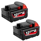 2PACK 12000mAh 18V M-18 Replacement for Milw Battery Compatible with Milw 18V Battery Rechargeable Replacement for DIY and Professional Tools (2PACK)