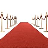 TOPROUD 450 GSM Extra Thick Red Carpet Runner, 60 * 450 CM Non-Slip Runway Rug Carpet Runner for Party, Events, Wedding Decorations (Red, 2x15 ft)