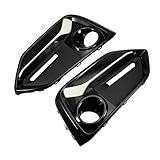 A ABSOPRO Front Left Right Side Fog Light Grille Cover Bumper Fog Lamp Frame Grille Cover Cap Trim for Honda Civic 2020-2021 Plastic Black 1 Pair