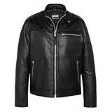 Black leather jacket Man Schott Jacket WILLIAM, Black, XL