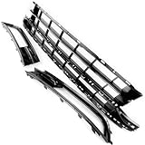 Underground Parts Custom All Gloss Black Front Lower Bumper Grilles for VW Passat B8 2015-2019