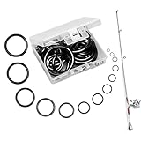 Xueniu 65PCS Fishing Rod Repair Kit 13 Different Sizes Accessories Ceramic Guides Ring Set Wear-Resistant Fishing Pole Rodding Eye for Repairing Fishing Rodsplacement for Rod Tip Repair (3mm~30mm)