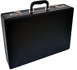 ESSENTIAL PRODUCTS Smooth Nappa Faux Leather Expandable Executive Attache Case Briefcase