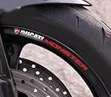 FLYIFE 8 X Monster Motorcycle Wheel Decals For Ducati Monster 600 620ie 696 796 797 821 937 Rim Stickers Set Laminated Accessories