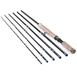 13ft 8-9wt or 14ft 9-10wt 6 Pieces Sections Carbon Spey Fly Fishing Rod Pole Double Hand Medium Fast Freshwater and Saltwater Fly Fishing (14ft 9-10wt)