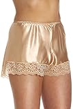 undercover lingerie Womens Satin & Lace Cami & French Knickers Pyjamas (French Knickers - Gold, 14-16)