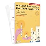 TransOurDream A4X5 Sets(A+B) Clear Candles Tattoos for Laser/Inkjet Printers, Printable Transparent Candle Stickers Tattoo Film, Water Slide Transfer Film, Decoration Paper(Tatt-Candle-5)