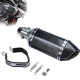 aleawol Motorcycle Slip On Exhaust Muffler, 38-51mm/1.5-2in Inlet Stainless Steel Universal Motorcycle Exhaust Mufflers Exhaust Muffler Carbon Fiber Pipe for Motorcycles Modification