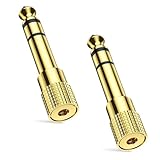 2pcs Headphone Jack Adapter,3.5mm to 6.35mm Audio Jac HeadphoneAdapter,HeadphoneJack Adapter,Aux Jack Converter,Headphone Audio JackPlug Adaptor Converter forDigital Piano,Electric Keyboard,Speaker