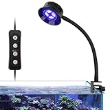 hygger Clip On Saltwater Aquarium Light,30W Reef Aquarium Led Lighting,Full Spectrum Marine Aquarium Light,Adjustable Brightness Fish Tank Light with 3 Timming Settings for Coral Marine Tank