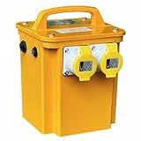 3.3kVA Portable Site Transformer - 230V to 110V Step Down Transformer - 3300VA Intermittent & IP44 13A UK Plug - 1.5m Cable & Twin 16A Outlets - Ideal for Construction & Industrial use - BS EN60309