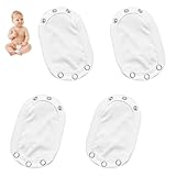 XINTANGXIA 4 Pcs Baby Vest Bodysuit Extender Adjustable Cotton Baby Onesie Extender with Push Button Crotch Extender for Boys and Girls Essential Bodysuit Accessory White