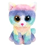 TY Heather the Cat 36250 Beanie Baby Soft Toy Multicoloured, 15cm