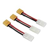 OliYin 3pcs Male XT60 to Female Big Tamiya Adapter Connector with 14awg 1.96inch Silicone Wire for Turnigy Zippy Battery (Pack of 3)