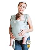 Baby Sling Wrap Newborn to Toddler Carrier 7-35lb - Soft Stretchy Baby Wrap Sling - Safety Tested - Hands-Free Baby Wrap Carrier - Newborn Sling (Sage)