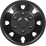 Set of 4,16" Deep Dish Wheel Trims Universal, Hub Cap Covers 16 inch, Black, for Vans, Caravans and Motorhomes Premium Quality