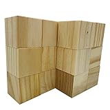 Fycooler 12 Pieces Unfinished Smooth Wooden Cubes 5 x 5 x 5cm DIY Wooden Square Natural Decoration Pine Square Blocks, Perfect for Stamps, Numbers, Arts and Crafts Basswood Carving Blocks