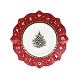 Villeroy & Boch – Toy's Delight Breakfast/Dessert Plate Red and White, Microwave Safe, Plate Nostalgic Toys Delight, Christmas Decoration, Premium Porcelain