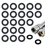 20 Pcs Black Shower Hose Washer Rubbers Seals, 1/2 Inch Shower Head Washers,Shower Hose Connector Washers Rubbers for Plumbing, for Shower Head and Hose Connecting Fitting