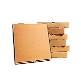 50 x Pizza Boxes Plain Brown Postal Box Takeaway Style Box - 12" - Brown