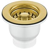 Taps2Traps™ 85mm Polished Gold Belfast Kitchen Sink Basket Strainer Waste - Fits 60mm Hole