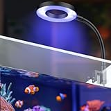 Pawfly 6 W Saltwater Aquarium Light for 3.8-11.4 L Fish Tanks Clip On LED Reef Light for Corals Dimmable LED Aquarium Light USB Moving Marine Fish Tank Light with Timer (Adapter Not Included)