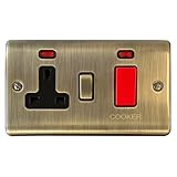 Antique Brass Cooker Switch with Socket - BAB35