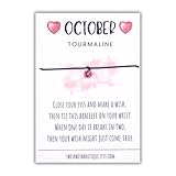 October Birthday Wish Bracelet, String Bracelet, October Birthday Gift, Friendship Bracelet, Make a Wish Bracelet, Letterbox Gift, October Birthstone Wish Bracelet