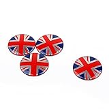 Bruce & Shark 4X Wheel Center Hub Cap Emblem Badge Decal Union Jack Uk Flag Fit for Mini Cooper
