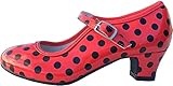 Costumizate! Flamenco Dance Shoes with Different Sizes From Girl to Women., Red with Black Polka Dots, 9.5 UK Child