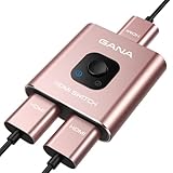 GANA HDMI Splitter, 4K HDMI Switch 2 in 1 Out or 1 in 2 Out, Aluminum Switcher for TV/PC/Laptop/DVD/PS4/PS3/Xbox 360/Xbox One/TV Stick/Gaming box/Blu-Ray-Player/Projector (Pink)