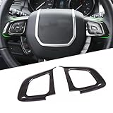 ABS Chrome Steering Wheel Button Frame Cover Trim for Range Rover Evoque 2012-2019 Accessories Car Styling Dark Wood Grain Cover Trim