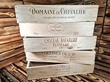 Shallow Flat French Wooden Wine Box Crate for Vintage Shabby Chic Home Storage - LONG SIDED