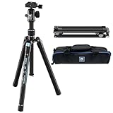 SIRUI Carbon Fiber Travel Tripod with 360° Ball Head, 59.8” Compact Camera Tripod with Quick Release Reverse Folding Legs, Reversible Center Column, Max Load 17lbs - Traveler X-III