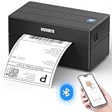 MUNBYN Shipping Label Printer Bluetooth, Thermal Label Printer 4x6, Etsy, Shopify, eBay, Royal Mail, Evri, Bluetooth for Phone, Chromebook, Windows, USB for Mac, Windows, 130B, Black